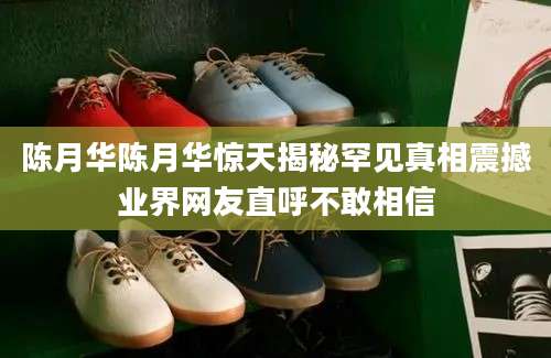 陈月华陈月华惊天揭秘罕见真相震撼业界网友直呼不敢相信