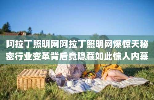 阿拉丁照明网阿拉丁照明网爆惊天秘密行业变革背后竟隐藏如此惊人内幕