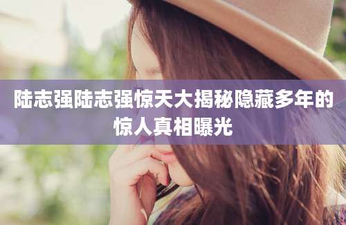 陆志强陆志强惊天大揭秘隐藏多年的惊人真相曝光