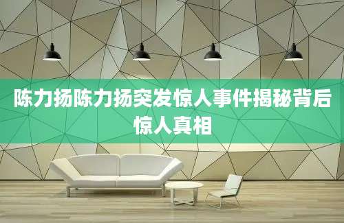 陈力扬陈力扬突发惊人事件揭秘背后惊人真相