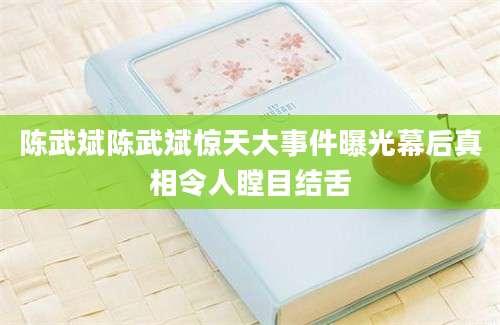陈武斌陈武斌惊天大事件曝光幕后真相令人瞠目结舌