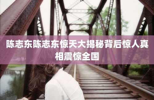 陈志东陈志东惊天大揭秘背后惊人真相震惊全国