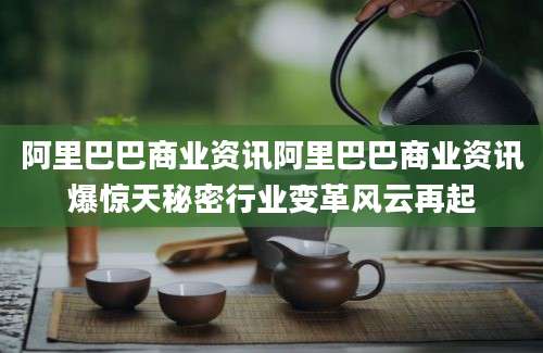 阿里巴巴商业资讯阿里巴巴商业资讯爆惊天秘密行业变革风云再起