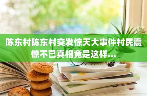 陈东村陈东村突发惊天大事件村民震惊不已真相竟是这样...