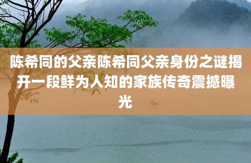陈希同的父亲陈希同父亲身份之谜揭开一段鲜为人知的家族传奇震撼曝光