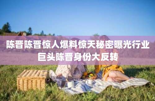 陈晋陈晋惊人爆料惊天秘密曝光行业巨头陈晋身份大反转