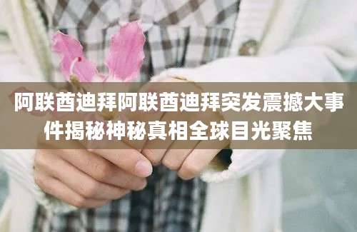 阿联酋迪拜阿联酋迪拜突发震撼大事件揭秘神秘真相全球目光聚焦