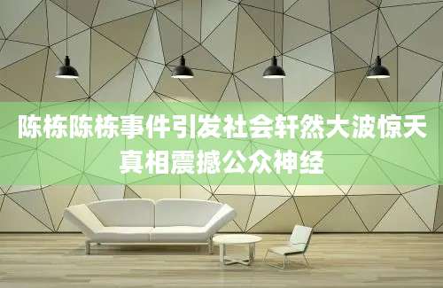 陈栋陈栋事件引发社会轩然大波惊天真相震撼公众神经