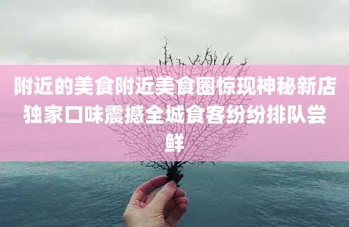 附近的美食附近美食圈惊现神秘新店独家口味震撼全城食客纷纷排队尝鲜