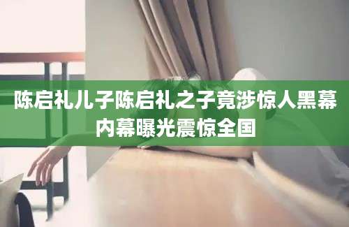 陈启礼儿子陈启礼之子竟涉惊人黑幕内幕曝光震惊全国