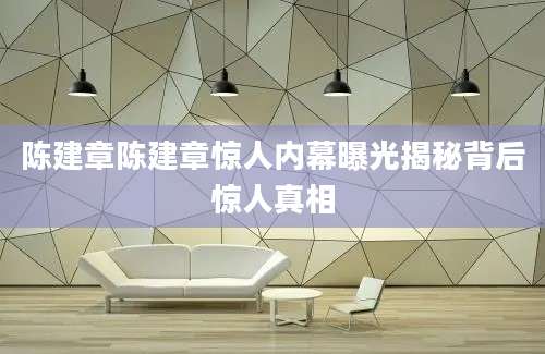 陈建章陈建章惊人内幕曝光揭秘背后惊人真相