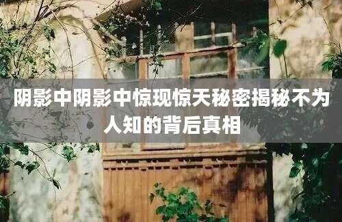 阴影中阴影中惊现惊天秘密揭秘不为人知的背后真相