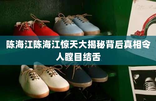 陈海江陈海江惊天大揭秘背后真相令人瞠目结舌