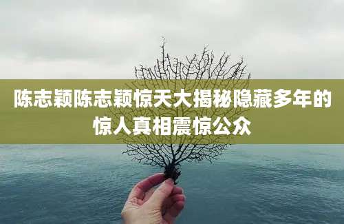 陈志颖陈志颖惊天大揭秘隐藏多年的惊人真相震惊公众