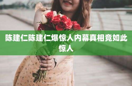 陈建仁陈建仁爆惊人内幕真相竟如此惊人