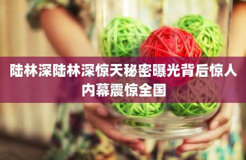 陆林深陆林深惊天秘密曝光背后惊人内幕震惊全国