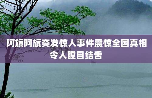 阿旗阿旗突发惊人事件震惊全国真相令人瞠目结舌