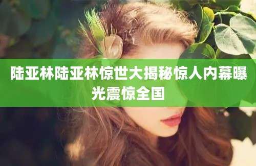 陆亚林陆亚林惊世大揭秘惊人内幕曝光震惊全国