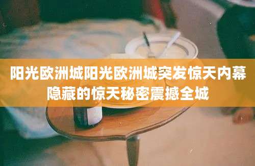 阳光欧洲城阳光欧洲城突发惊天内幕隐藏的惊天秘密震撼全城