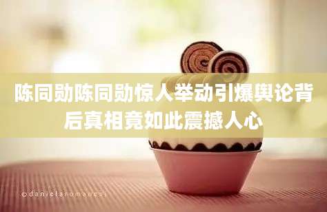 陈同勋陈同勋惊人举动引爆舆论背后真相竟如此震撼人心