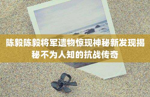 陈毅陈毅将军遗物惊现神秘新发现揭秘不为人知的抗战传奇