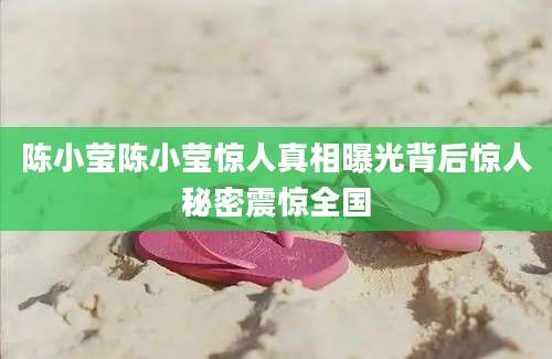 陈小莹陈小莹惊人真相曝光背后惊人秘密震惊全国