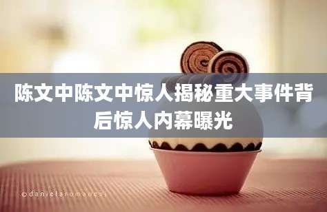 陈文中陈文中惊人揭秘重大事件背后惊人内幕曝光