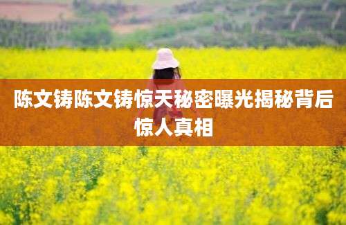 陈文铸陈文铸惊天秘密曝光揭秘背后惊人真相