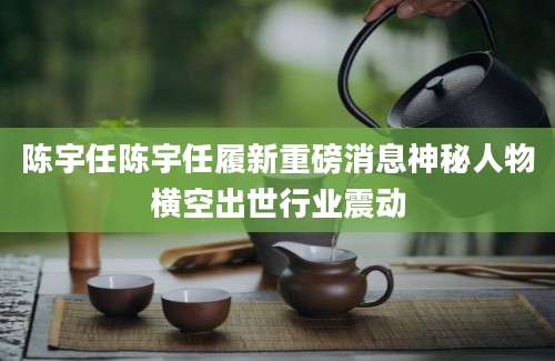 陈宇任陈宇任履新重磅消息神秘人物横空出世行业震动
