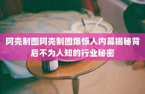 阿壳制图阿壳制图爆惊人内幕揭秘背后不为人知的行业秘密