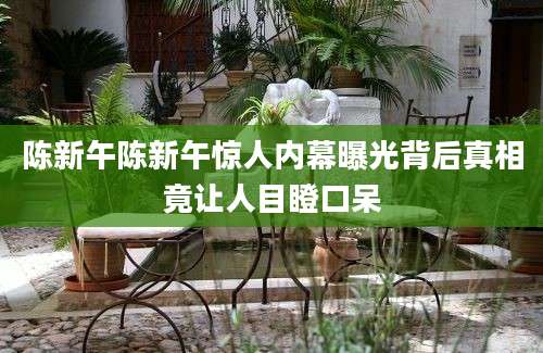陈新午陈新午惊人内幕曝光背后真相竟让人目瞪口呆