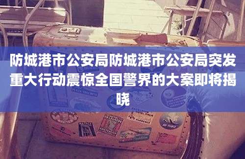 防城港市公安局防城港市公安局突发重大行动震惊全国警界的大案即将揭晓