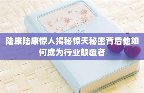 陆康陆康惊人揭秘惊天秘密背后他如何成为行业颠覆者