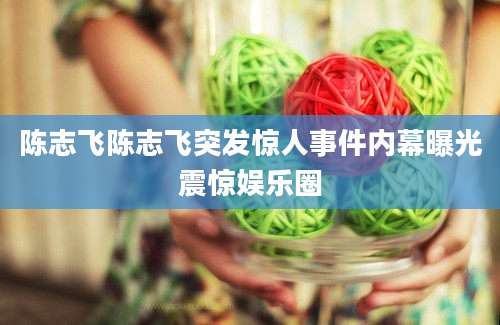 陈志飞陈志飞突发惊人事件内幕曝光震惊娱乐圈