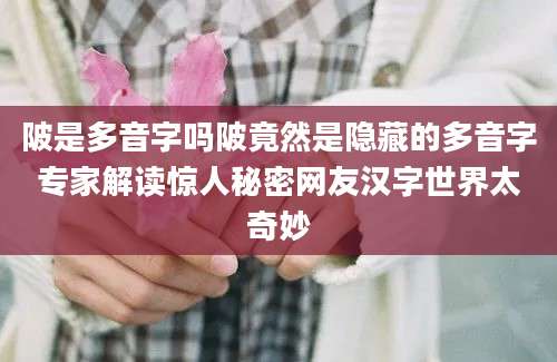 陂是多音字吗陂竟然是隐藏的多音字专家解读惊人秘密网友汉字世界太奇妙