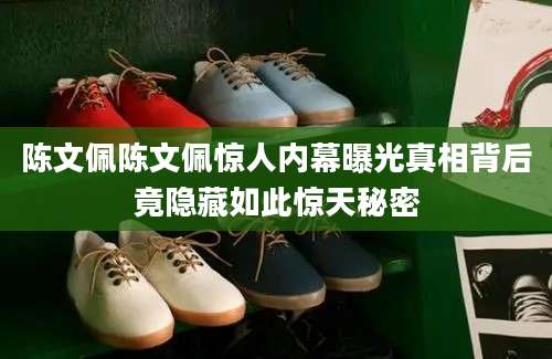 陈文佩陈文佩惊人内幕曝光真相背后竟隐藏如此惊天秘密