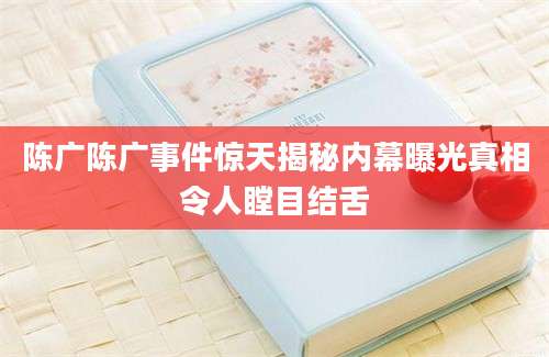 陈广陈广事件惊天揭秘内幕曝光真相令人瞠目结舌